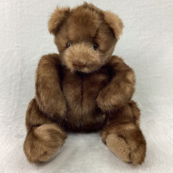 Gund Bear Plush Stuffed Animal Pot Belly Long Soft Brown Fur Plush 14" Soft - Picture 1 of 9